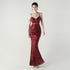 Graceful Sequin Embellished Mesh Mermaid Maxi Dress